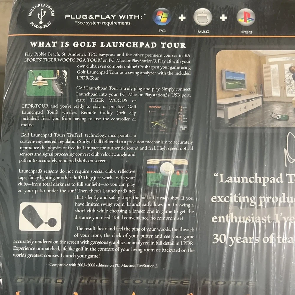 Golf Launchpad Tour Simulator PC PS3 MAC USB Electric Spin Tiger Woods‎ PGA 08